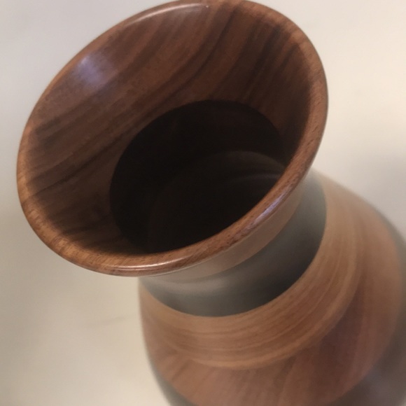 Vintage Signed/Penny Dated Lloyd Cheney Turned Exotic Hardwood Vase - Picture 6 of 12